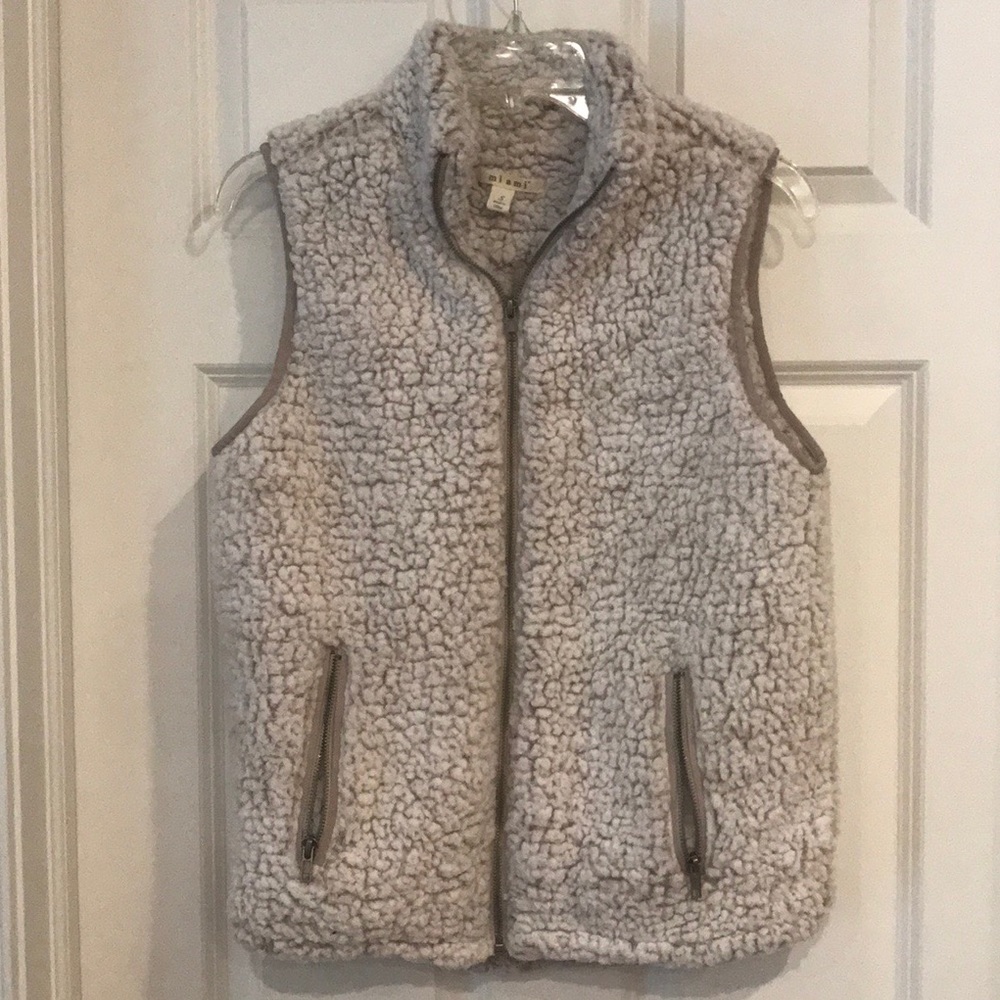 Fleece winter vest - oatmeal color